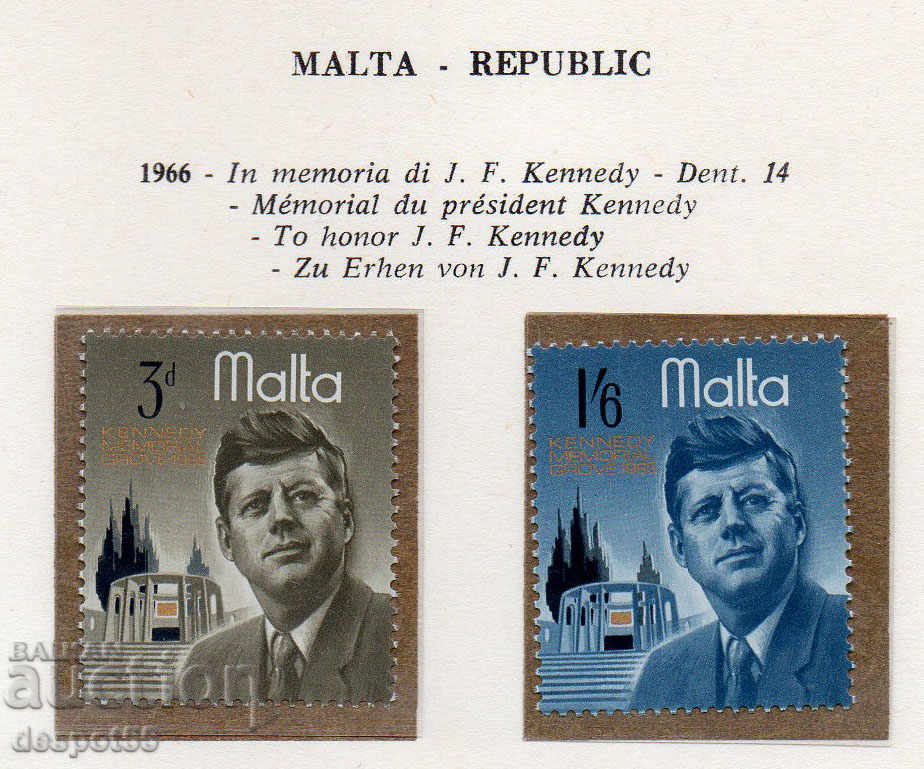 1966. Malta. John Kennedy and the memorial in his honor.
