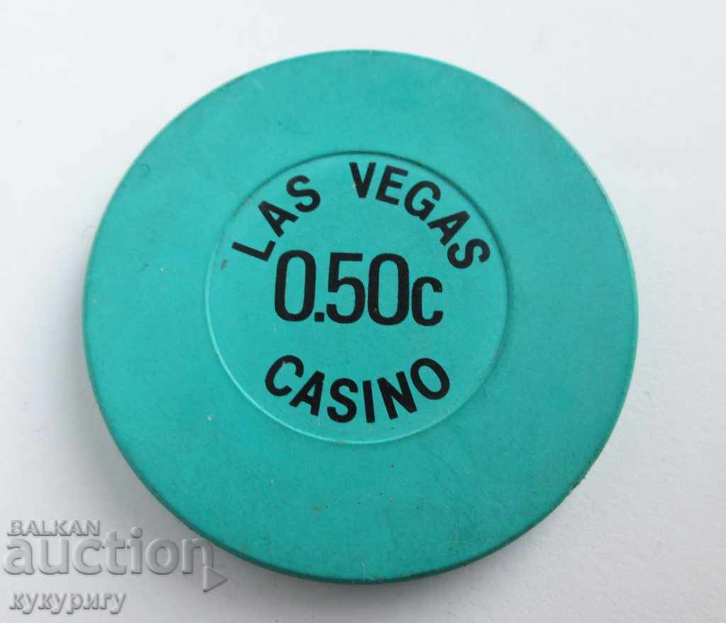 Колекционен стар жетон от казино Las Vegas 0,50c