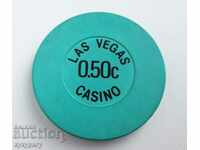 Collectible jeton vechi de cazinou din Las Vegas 0,50c