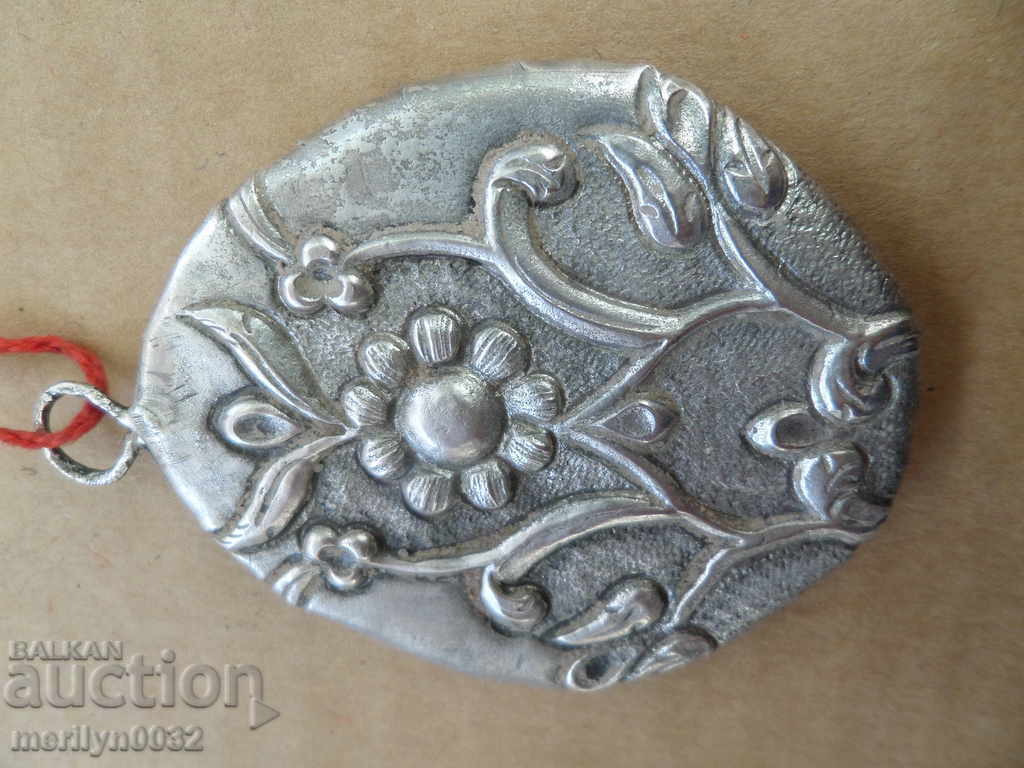 Revival medallion Holy Sepulchre, mother-of-pearl, silver, panageia jewelry - 6