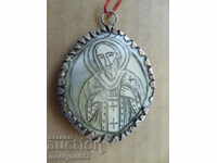 Medalion renaștere Sfântul Mormânt, sidef, argint, bijuterii panageia