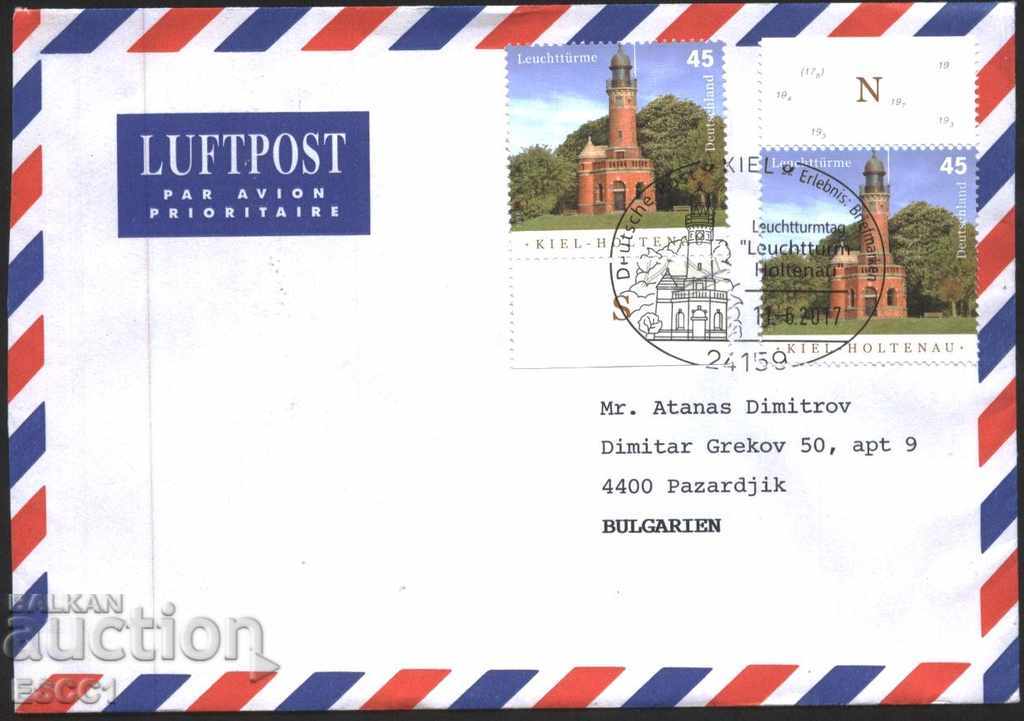 Traveled envelope with mark and seal Maritime Lighthouse 2017 from Germany