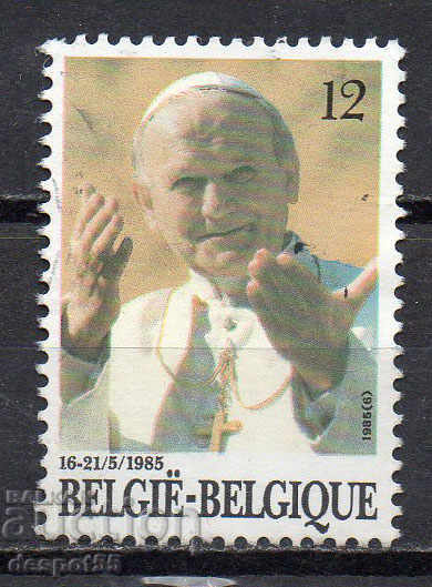 1985. Βέλγιο. Ο Πάπας Ιωάννης Παύλος Β ', σε μια επίσκεψη στο Βέλγιο.