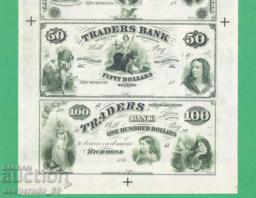 (US $ 20 + 20 + 50 + 100 US dollars 1860's UNC • • • •) with price 218.00 BGN | € 111.46 (US $ 20 + 20 + 50 + 100 US dollars 1860's UNC • • • •) with price 218.00 BGN | € 111.46