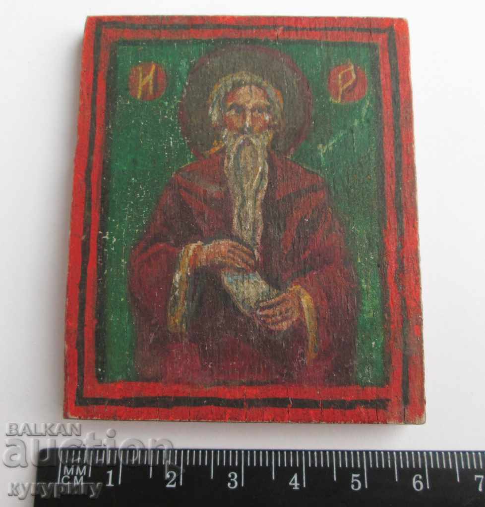 Auction Old painted small icon icon of St. John of Rila John Auction Old painted small icon icon of St. John of Rila John