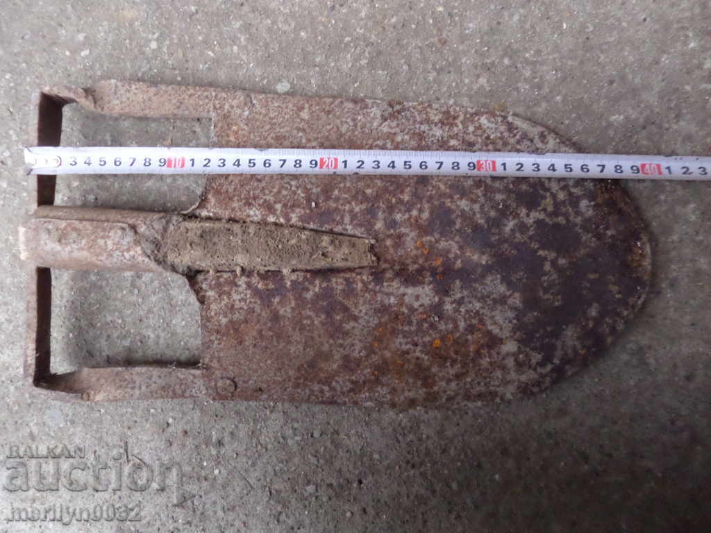 Old straight shovel, wrought iron - 5