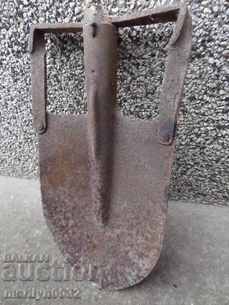 Old straight shovel, wrought iron