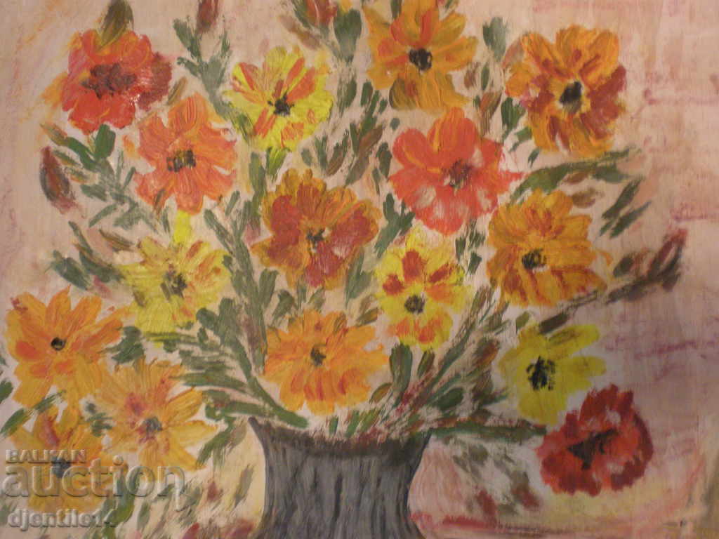 Delivery of old painting flowers on phaser Delivery of old painting flowers on phaser