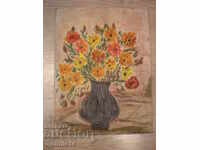 pictură veche flori pe phaser