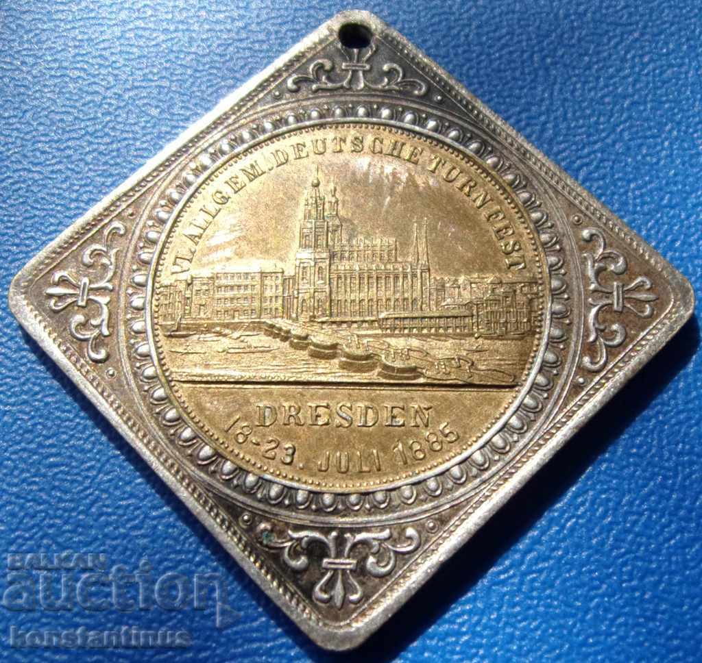 Saxonia - medalia de argint din Dresda 1885 Rare cu preț € 28.12 | 55.00 BGN