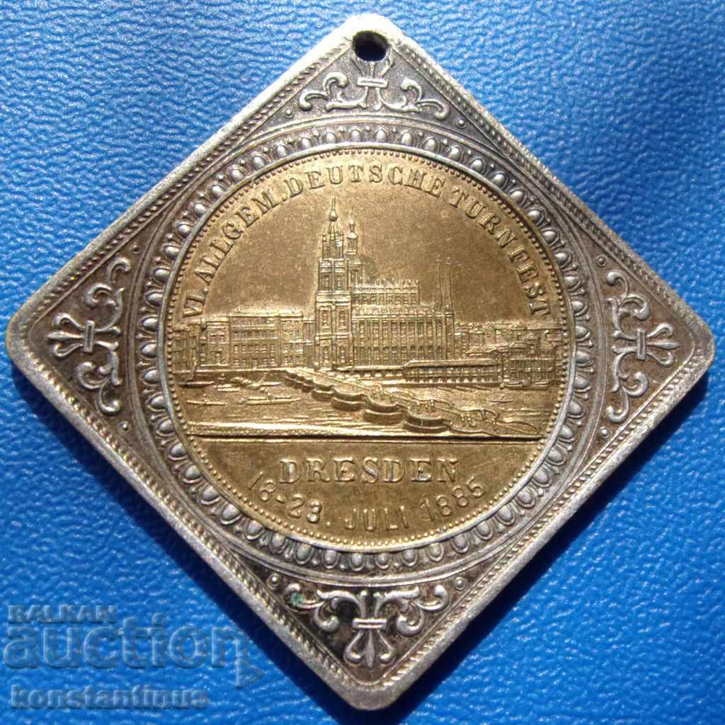 Saxonia - medalia de argint din Dresda 1885 Rare - 5