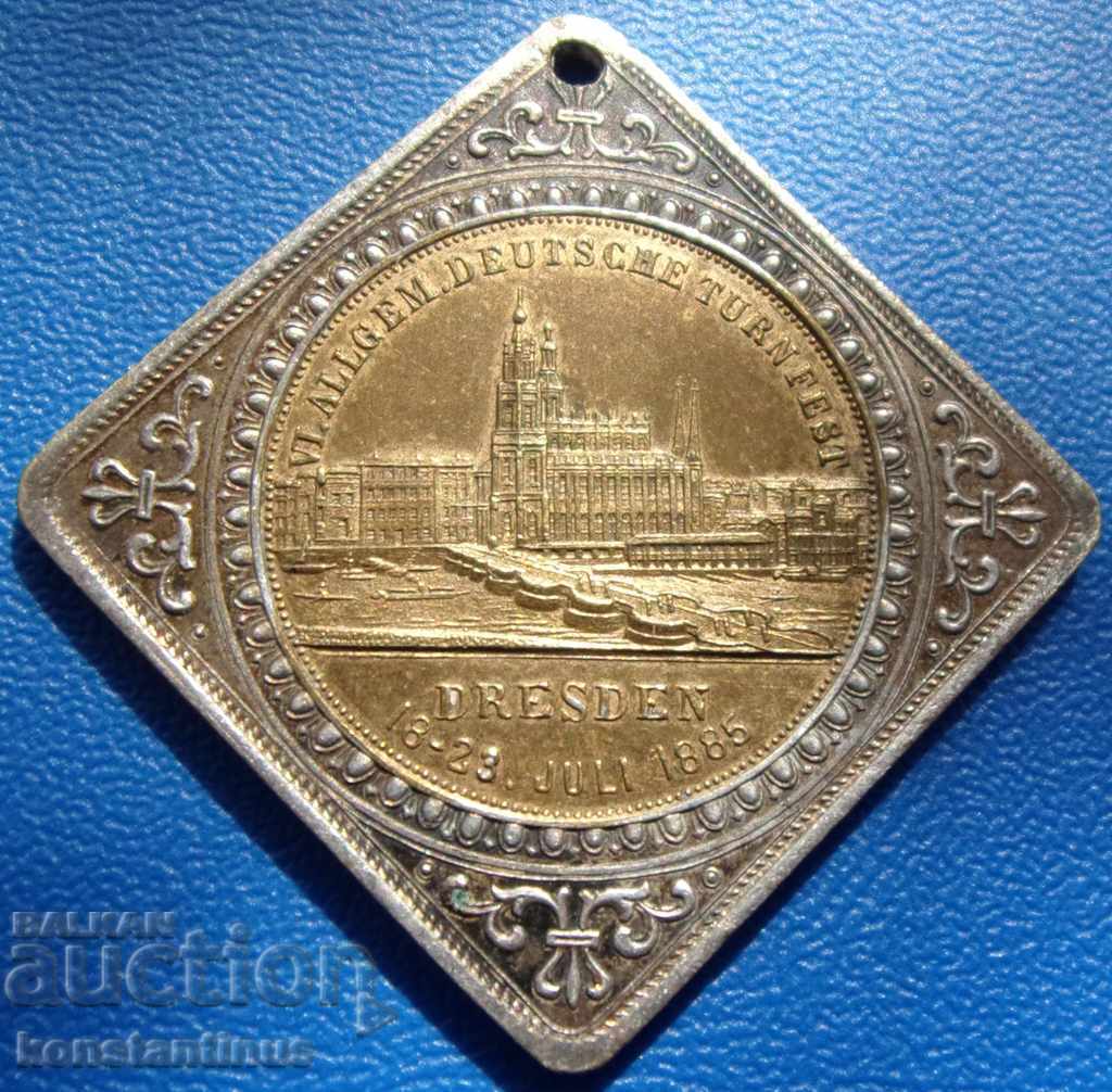 Saxonia - medalia de argint din Dresda 1885 Rare - 6