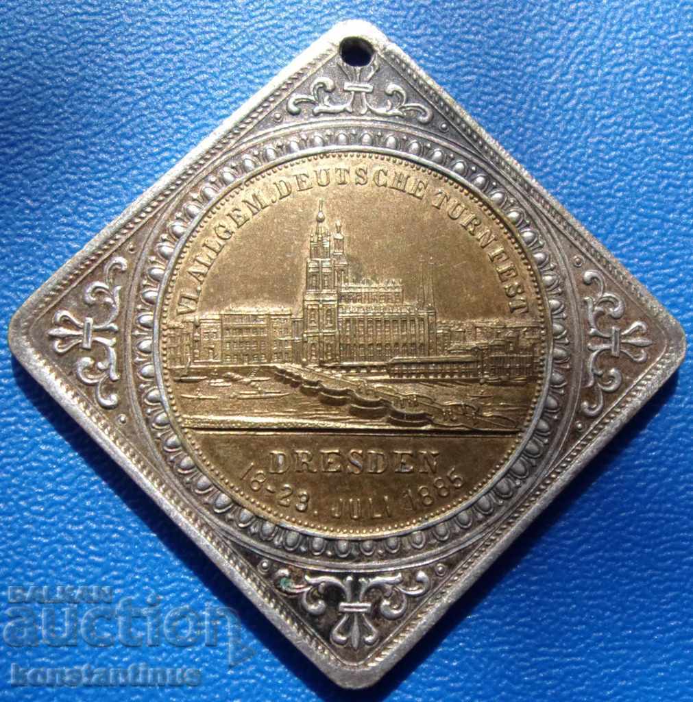 Saxonia - medalia de argint din Dresda 1885 Rare - 7