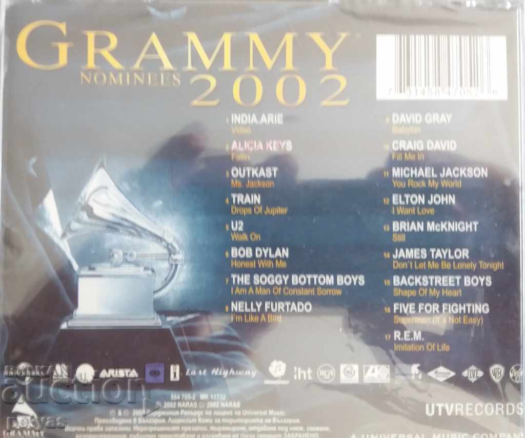 Grammys Nominees 2002 (Grammy Awards 2002) with price 4.50 BGN | € 2.30