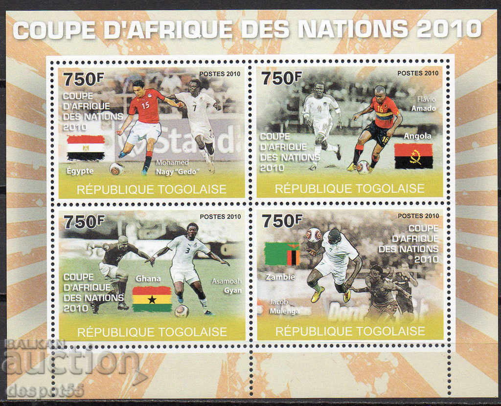 2010. Τόγκο. Ποδόσφαιρο Κύπελλο Εθνών - Αφρικής το 2010. Block.