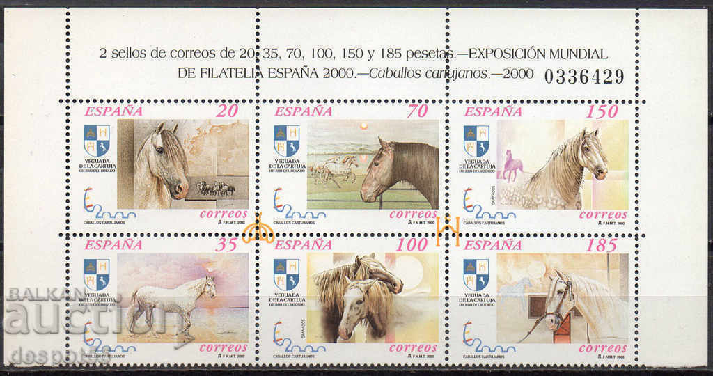 2000 Spania. expoziție filatelică ESPANA 2000 - cai. Block.
