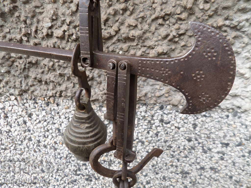 Ottoman scales with top, scale, weights, wrought iron with price 110.00 BGN | € 56.24