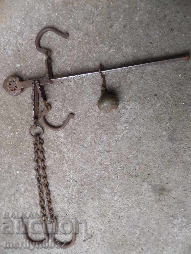 Ottoman scales with top, scale, weights, wrought iron - 6