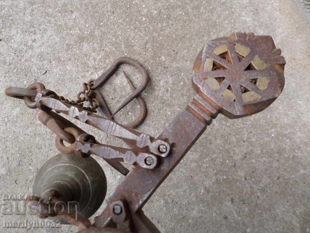 Ottoman scales with top, scale, weights, wrought iron - 7