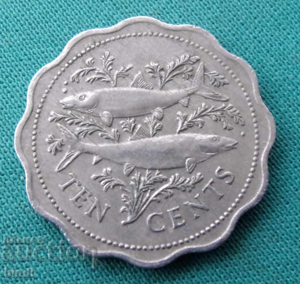 Bahamas 10 Cents 1989