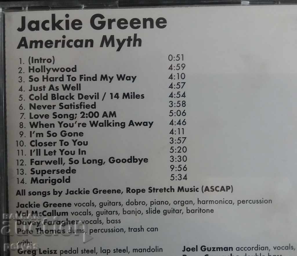 CD -Jackie Greene Αμερικανός Μύθος