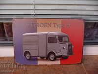 Citroen Type H metallic car plate Citroen truck