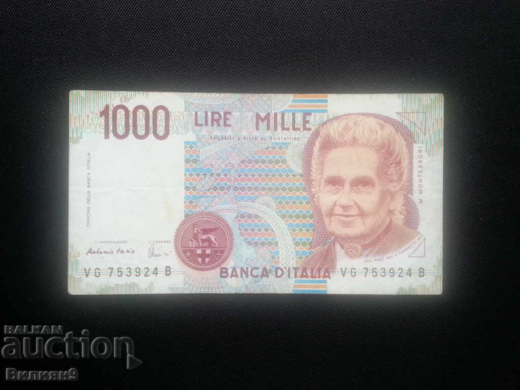 Италия 1000 лири 1990