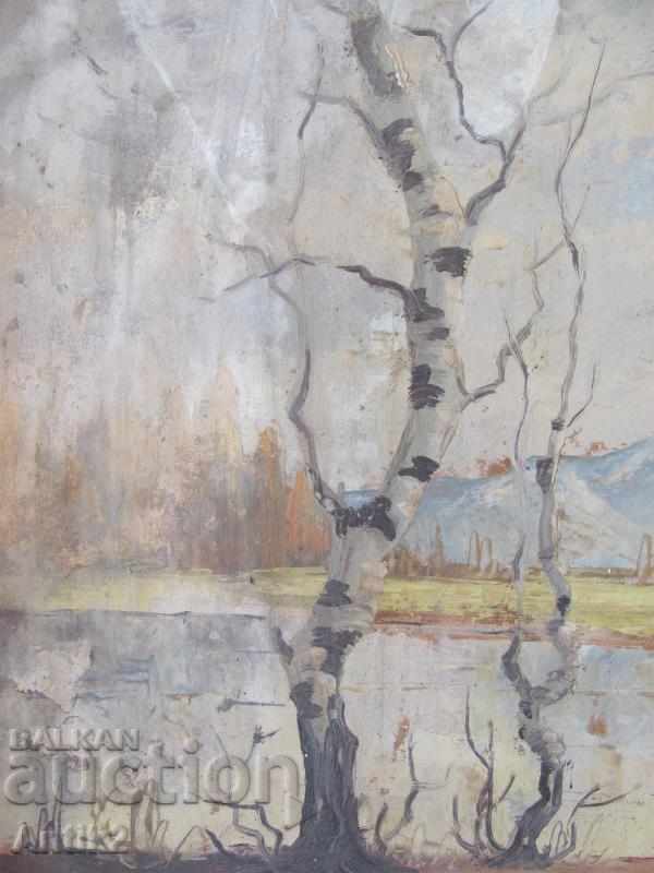 Auction Big old painting - oil on cardboard 70 x 55 cm Auction Big old painting - oil on cardboard 70 x 55 cm