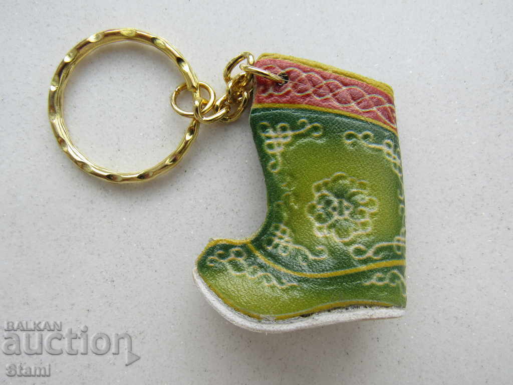 Auction Leather key chain - Mongolia boot Auction Leather key chain - Mongolia boot