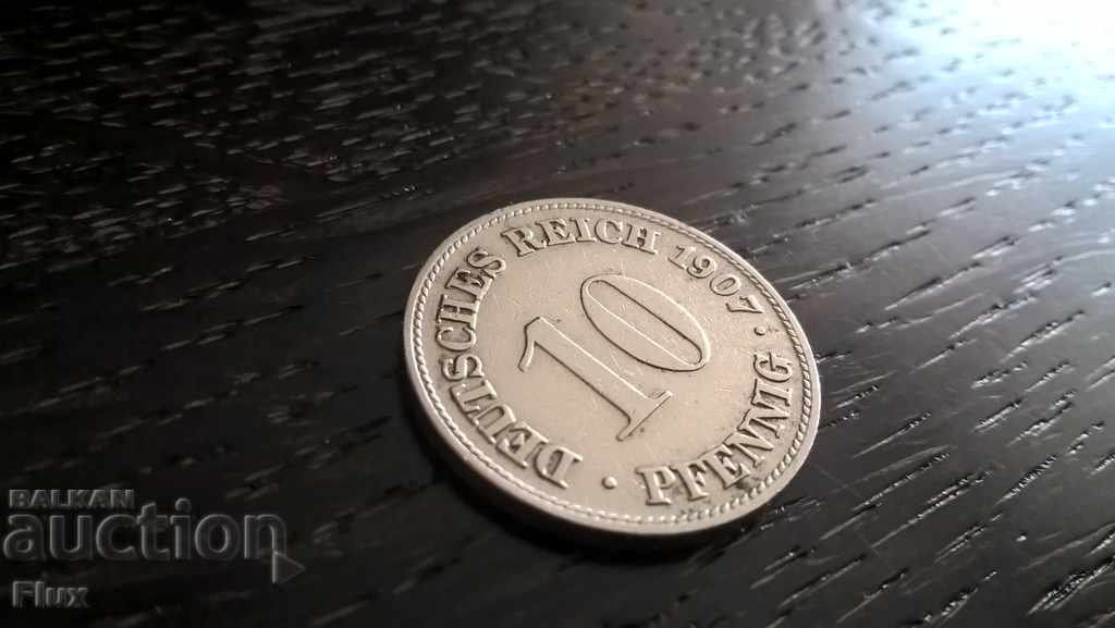 Райх монета - Германия - 10 пфенига | 1907г.; серия D