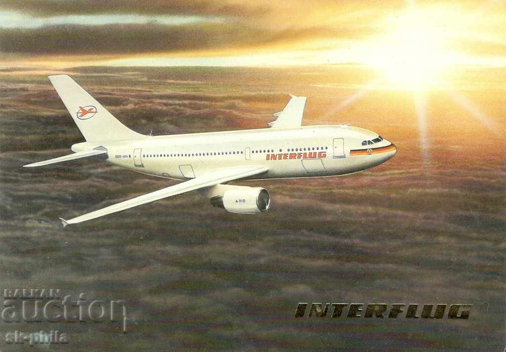 Пощенска картичка - Самолет Еърбус А310