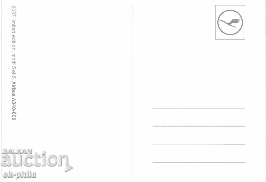 Postcard - Airbus A340-600 with price 1.80 BGN | € 0.92 Postcard - Airbus A340-600 with price 1.80 BGN | € 0.92