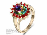 Ring with rhinbo topaz and zircon - rodio polo. p-57