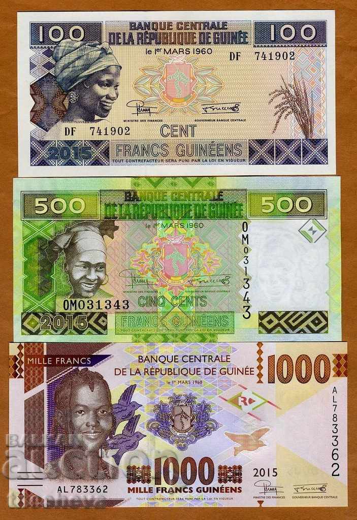 SET DE GUINEA 100; 500; 1000 mărci 2015 (2016), New -UNC