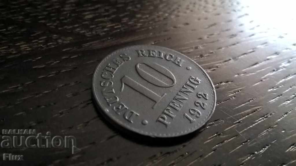 Ράιχ Coin - Γερμανία - 10 εκατοστά του μάρκου | 1922.