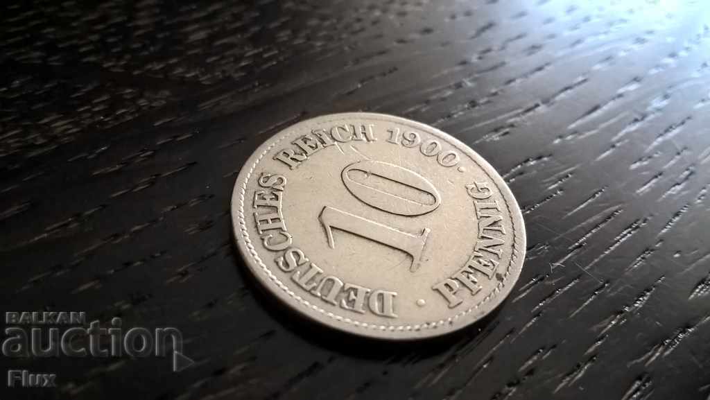 Райх монета - Германия - 10 пфенига | 1900г.; серия J