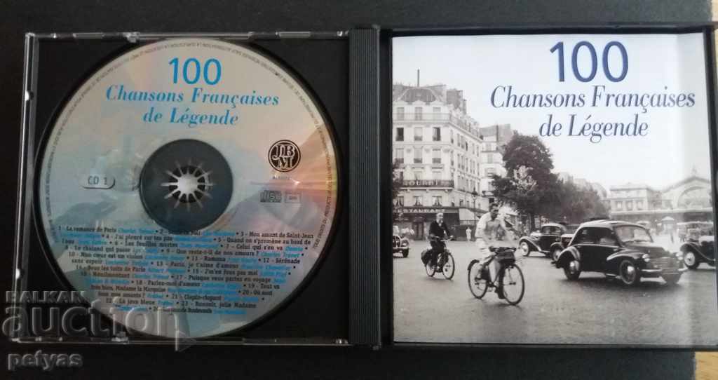 CD - 100 CHANSONS FRANCAISES DE LEGENDE - 4 CDs with price 19.50 BGN | € 9.97 CD - 100 CHANSONS FRANCAISES DE LEGENDE - 4 CDs with price 19.50 BGN | € 9.97