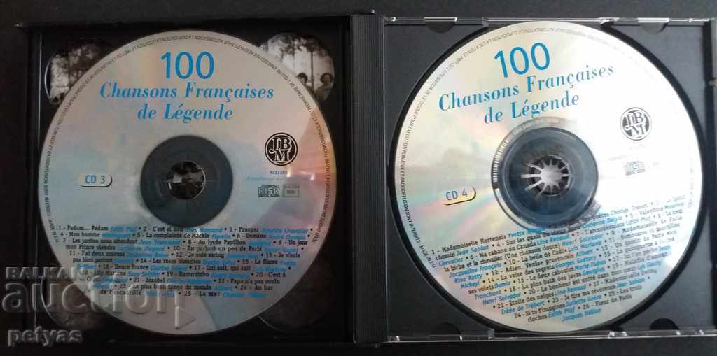 Auction CD - 100 CHANSONS FRANCAISES DE LEGENDE - 4 CDs Auction CD - 100 CHANSONS FRANCAISES DE LEGENDE - 4 CDs