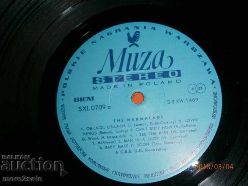 Delivery of THE MARMALADE - big plate - MUZA SXL 0709 Delivery of THE MARMALADE - big plate - MUZA SXL 0709