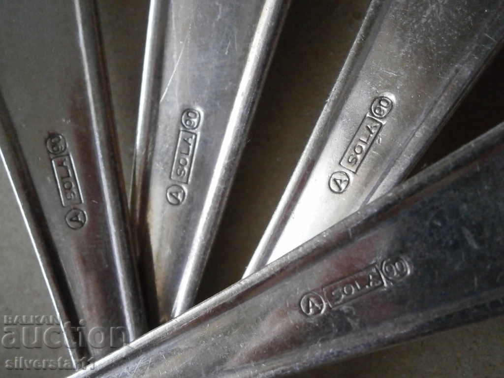 Auction lot thick silver plated spoons 90 microns Auction lot thick silver plated spoons 90 microns