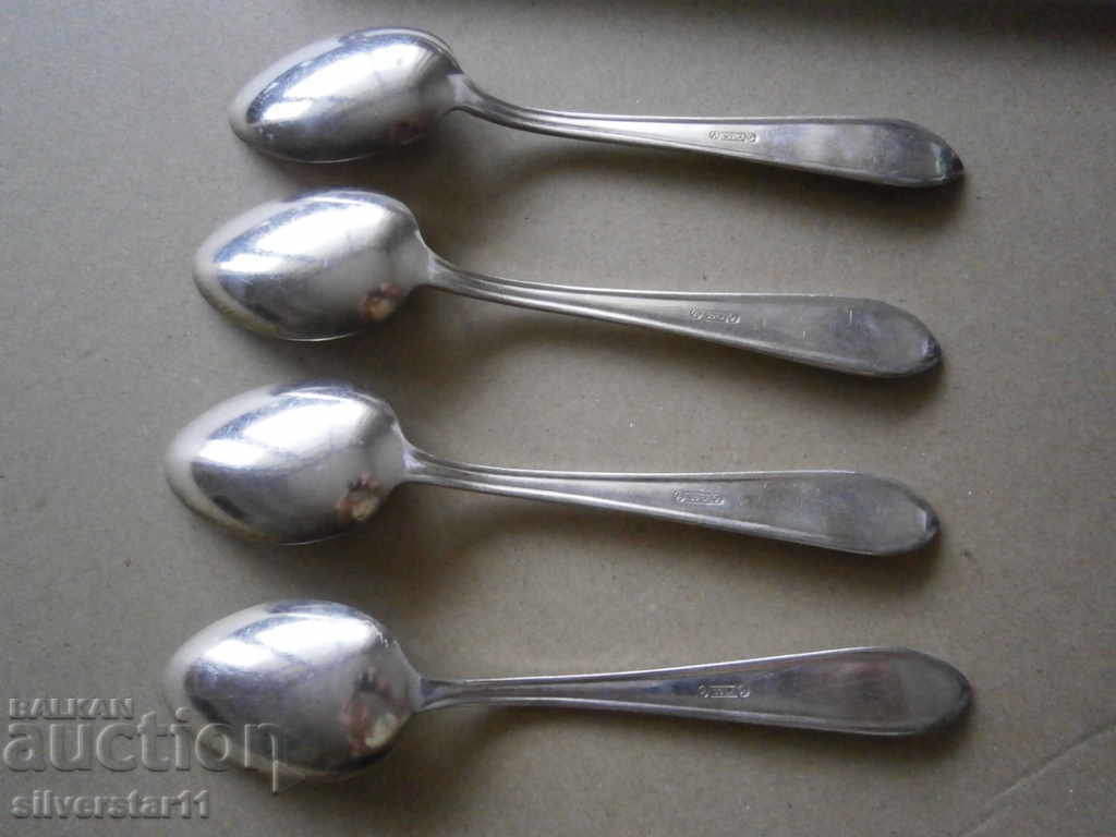 lot thick silver plated spoons 90 microns - 7 lot thick silver plated spoons 90 microns - 7