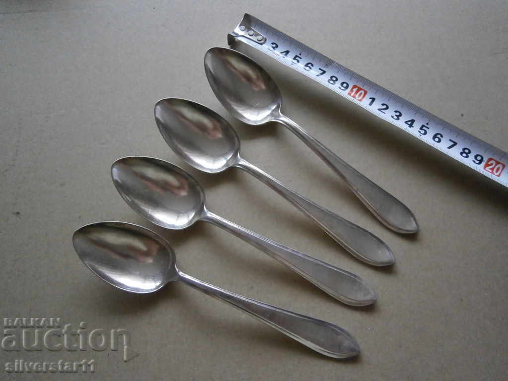 lot thick silver plated spoons 90 microns lot thick silver plated spoons 90 microns