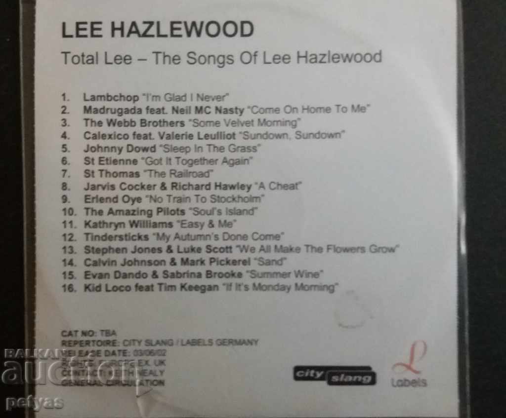 СД - LEE HAZLEWOOD -Total Lee -The songs of LEE HAZLEWOOD