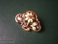 Gold-plated French brooch with pearls Art Nouveau ORIGINAL 100%.