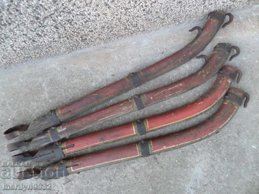 Parts of a wooden ox yoke, primitive, 110 years old Parts of a wooden ox yoke, primitive, 110 years old