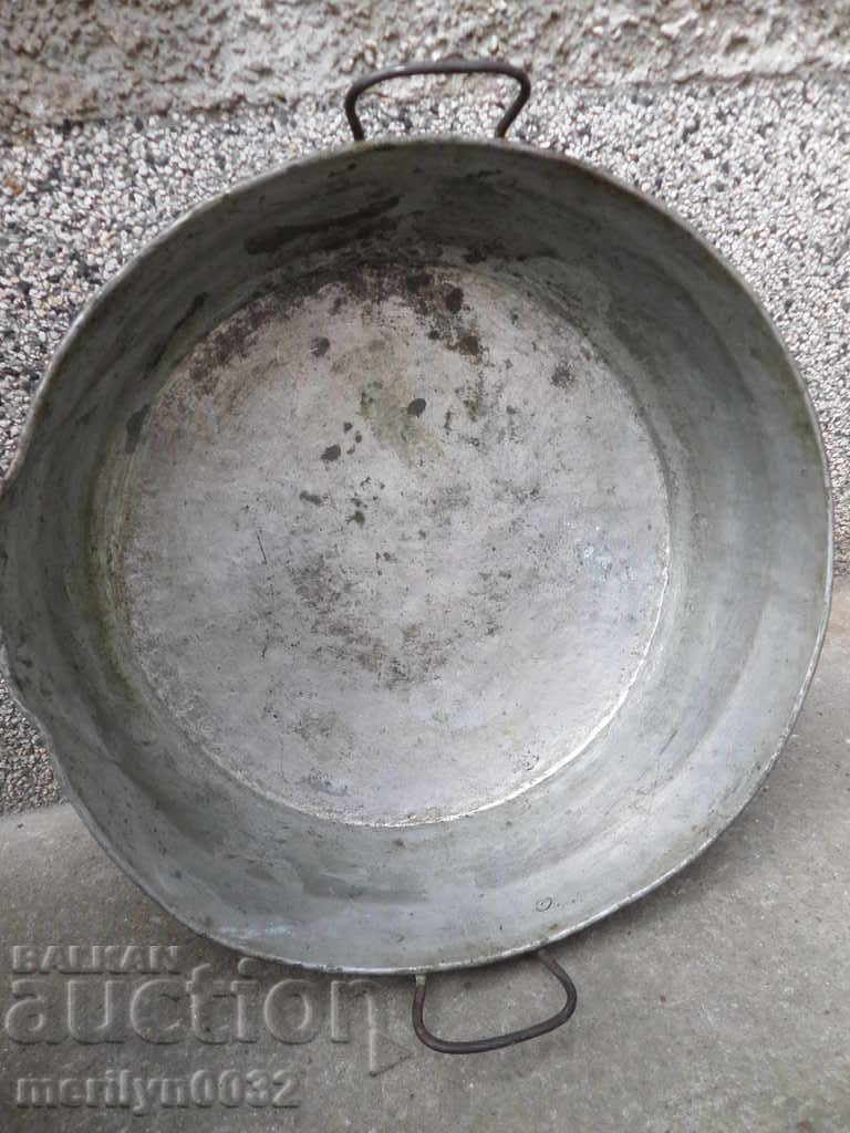 Old copper tray LARGE for lutenitsa copper pot copper - 7 Old copper tray LARGE for lutenitsa copper pot copper - 7