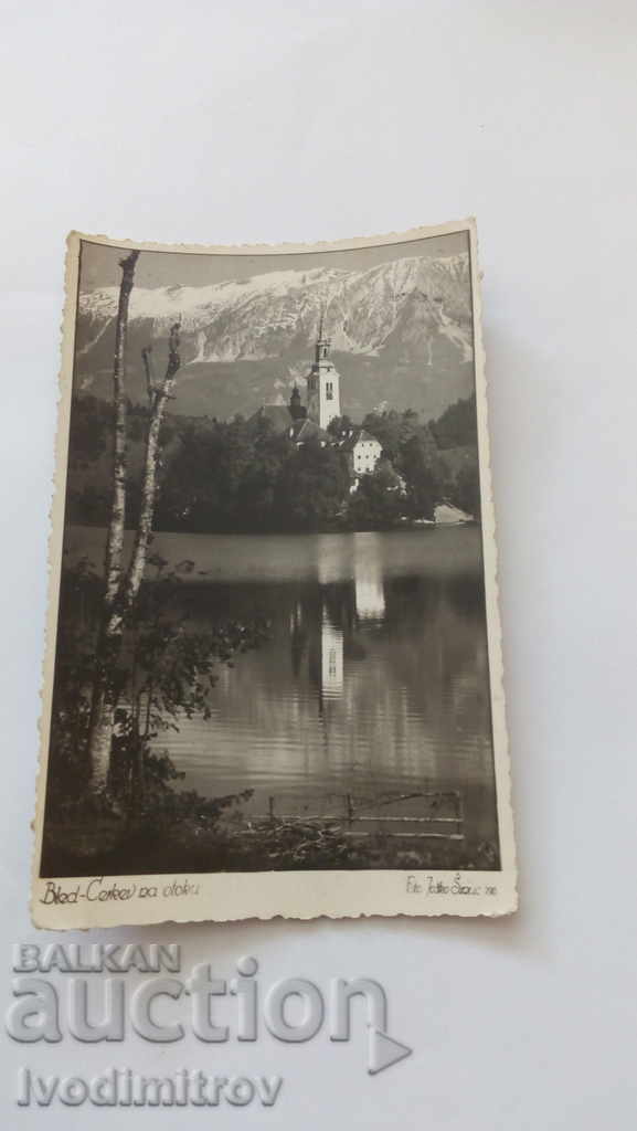 Carte poștală Bled Cerkev na otoku 1936
