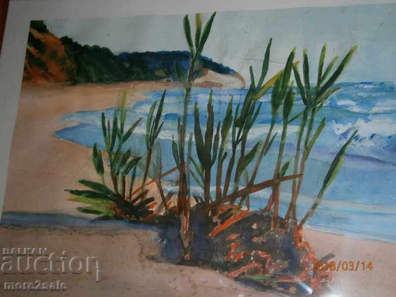 Picture SAMETEN BEACH - AQUAREL IN FRAMEWORK - Hriska Panteva with price 59.95 BGN | € 30.65 Picture SAMETEN BEACH - AQUAREL IN FRAMEWORK - Hriska Panteva with price 59.95 BGN | € 30.65