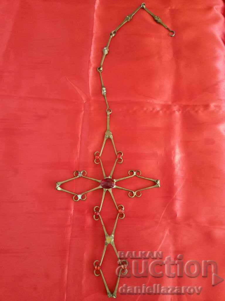 Old Big Bronze Hanging Church Crusade with Stones with price 55.00 BGN | € 28.12