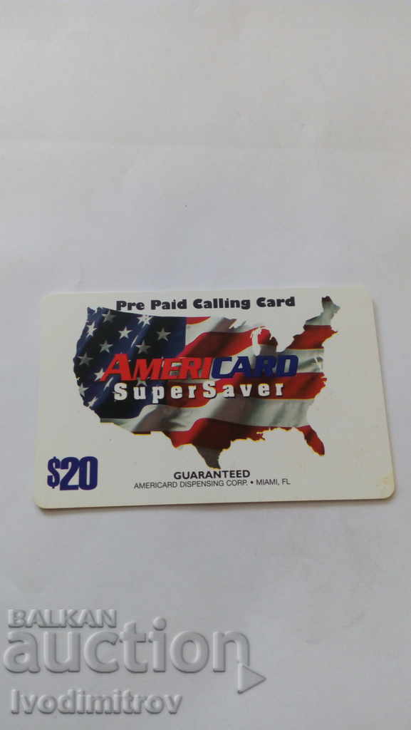For Paid Calling Card Americard